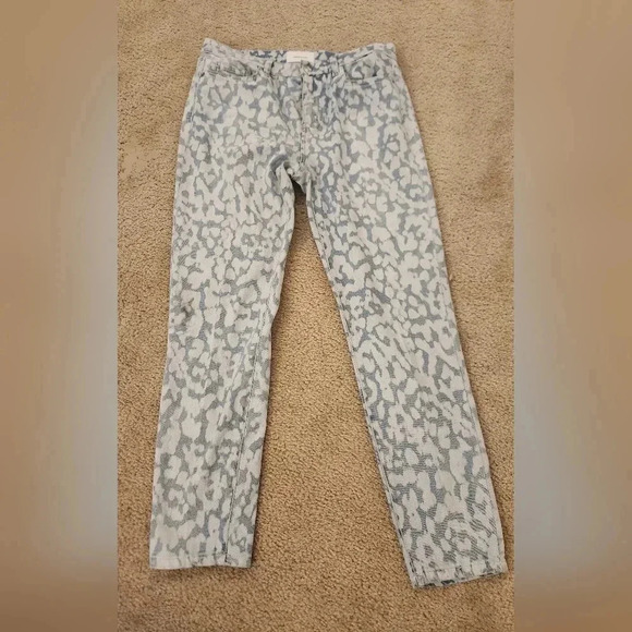 Current Elliot Inky Leopard Blue High Waist Stiletto Jeans Size 29 #F165 - Picture 1 of 6